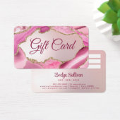 Roze Agaat Faux Folie Gift Kaart (Bureau)