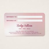 Roze Agaat Faux Folie Referral Kaart (Achterkant)