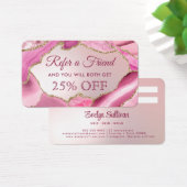 Roze Agaat Faux Folie Referral Kaart (Bureau)