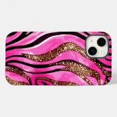 Roze Agaat Glitter iPhone Mate Stoer Hoesje (Achterkant (horizontaal))
