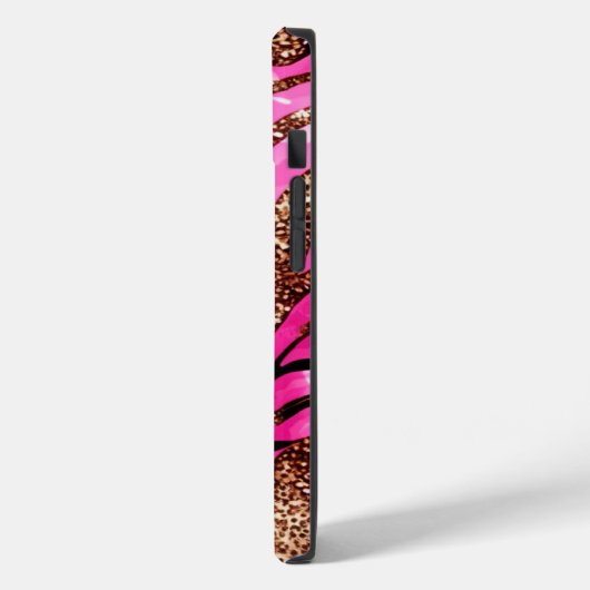 Roze Agaat Glitter iPhone Mate Stoer Hoesje (Achterkant / Links)