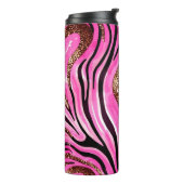 Roze Agaat Glitter Thermische Tumbler 12oz Thermosbeker (Gedraaid links)