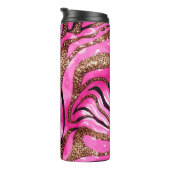 Roze Agaat Glitter Thermische Tumbler 12oz Thermosbeker (Geroteerd rechts)