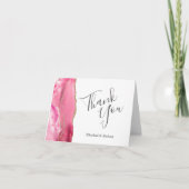 Roze Agaat Goud bruiloft Bedankt Kaart (Voorkant)