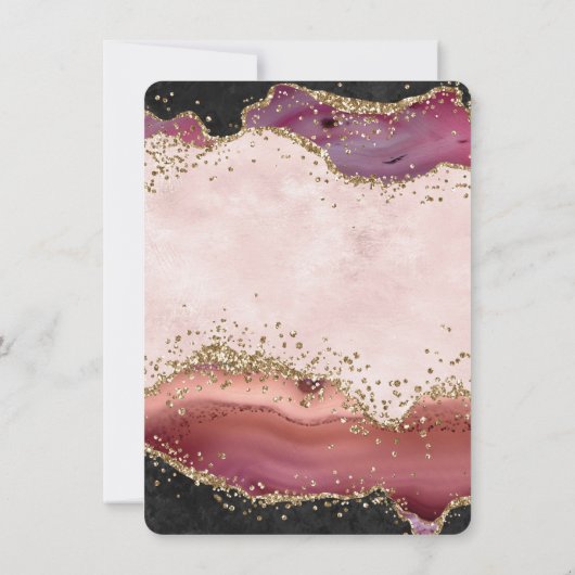 Roze Agaat & Gouden Glitter Happy Birthday Flat Ka (Achterkant)