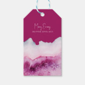Roze agaat  ketting display kaart cadeaulabel (Voorkant)