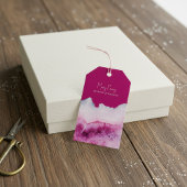 Roze agaat  ketting display kaart cadeaulabel