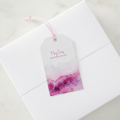 Roze agaat ketting display kaart cadeaulabel