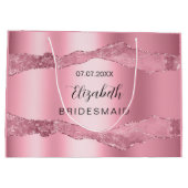 Roze agaat naam elegante bruidsmeisje groot cadeauzakje (Achterkant)
