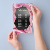 Roze agaat zwart folie prijslijst flyer (Hand)