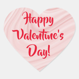 Roze agaatwervelingen Gelukkige Valentijnsdag Hart Sticker