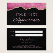 Roze Agate Appointment Card Visitekaartje (Voorkant /achterkant)