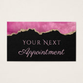 Roze Agate Appointment Card Visitekaartje (Voorkant)
