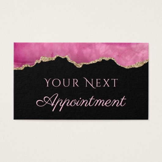 Roze Agate Appointment Card Visitekaartje (Voorkant)