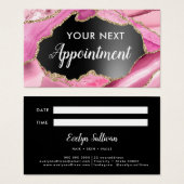 Roze Agate Appointment Card Visitekaartje (Voorkant /achterkant)