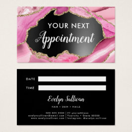 Roze Agate Appointment Card Visitekaartje