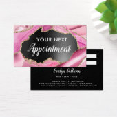 Roze Agate Appointment Card Visitekaartje (Bureau)