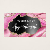 Roze Agate Appointment Card Visitekaartje (Voorkant)