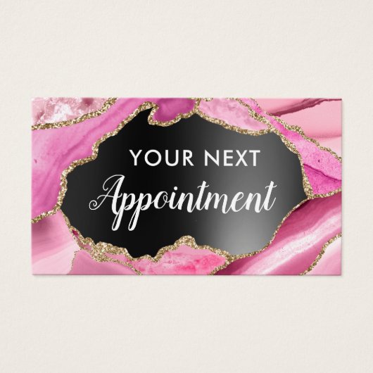 Roze Agate Appointment Card Visitekaartje (Voorkant)
