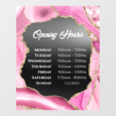 Roze Agate Black Folie Openingstijden Venster Clin Raamsticker (Vel)