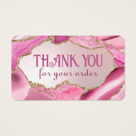 Roze agate faux folie kortingskaart visitekaartje