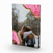 Roze Agate Geode Glitter BFF Family Friends Foto (Rechts)