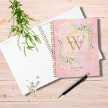 Roze Agate Geode Greenery Monogram Naam 2023 Planner<br><div class="desc">Elegant waterverf greenery monogram naam 2023 planner met een gouden monogram initiaal op een roze geo-achtergrond van het agaat. Ontworpen door: Thisnotme©</div>