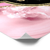 Roze Agate Geode Plakken en Gouden Glitter Verjaar Poster (Hoek)