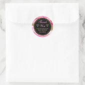 Roze Agate Geode Plakken & Goud Klein Bedrijf Ronde Sticker (Tas)