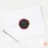 Roze Agate Geode Plakken & Goud Klein Bedrijf Ronde Sticker (Envelop)