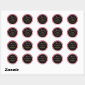 Roze Agate Geode Plakken & Goud Klein Bedrijf Ronde Sticker (Vel)