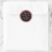 Roze Agate Geode Plakken & Goud Klein Bedrijf Ronde Sticker (Tas)