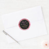 Roze Agate Geode Plakken & Goud Klein Bedrijf Ronde Sticker (Envelop)
