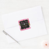 Roze Agate Geode Plakken & Goud Klein Bedrijf Vierkante Sticker (Envelop)