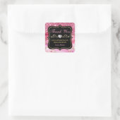 Roze Agate Geode Plakken & Goud Klein Bedrijf Vierkante Sticker (Tas)