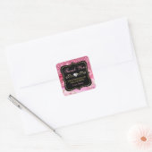 Roze Agate Geode Plakken & Goud Klein Bedrijf Vierkante Sticker (Envelop)