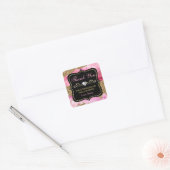 Roze Agate Geode Plakken & Goud Klein Bedrijf Vierkante Sticker (Envelop)