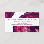 Roze Agate Geode Stone Roos Gold Massage Therapist Visitekaartje (Achterkant)