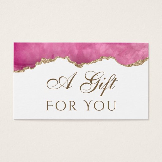 Roze Agate Gift Kaart (Voorkant)