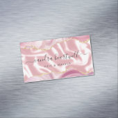 Roze Agate Gold Glitter Luxury Magnetisch Visitekaartje (Voorbeeld)