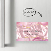 Roze Agate Gold Glitter Luxury Magnetisch Visitekaartje