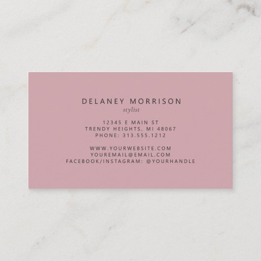 Roze Agate Gold Glitter Luxury Visitekaartje (Achterkant)