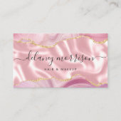 Roze Agate Gold Glitter Luxury Visitekaartje (Voorkant)