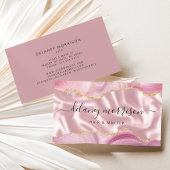 Roze Agate Gold Glitter Luxury Visitekaartje