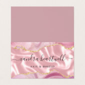 Roze Agate Goud Glitter Luxe Visitekaartje (Buitenkant ongevouwen)