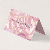 Roze Agate Goud Glitter Luxe Visitekaartje (Voorkant)