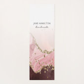 Roze Agate Marmer Glitter Trainingsmat Yogamat (Achterkant)