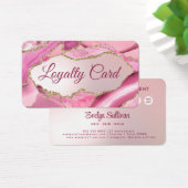 Roze Agate Nep-Folie Loyaltykaart Visitekaartje (Bureau)