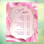 Roze Agate Nep Folie Services Menu Raamsticker (Vel 3)