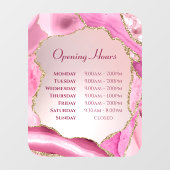 Roze Agate Nepfolie Openingstijden Ruitsticker Raamsticker (Vel)